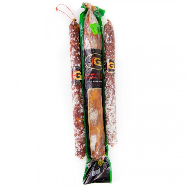 Lote chorizo-salchichon-lomo cebo de campo( peso 1,2 kg)