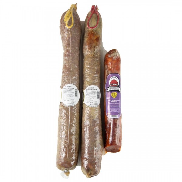 Lote premium 1chorizo cular ib bellota(aprox-1kg) +1 salchichón cular ib bellota(aprox.1kg)+ lomo de bellota(aprox 0,500)