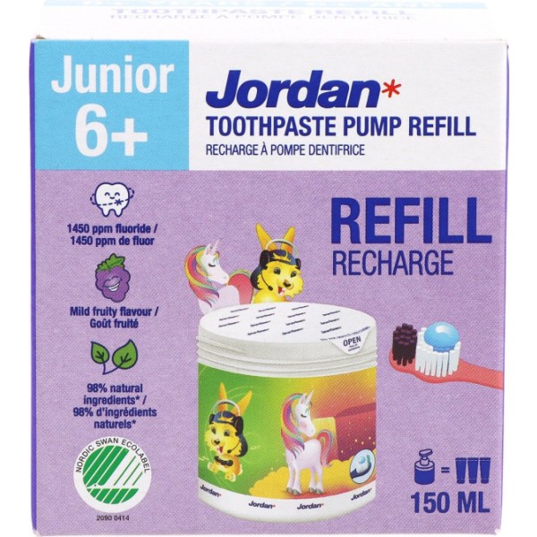 Jordan Pasta de Dientes Junior 6+ Recambio
